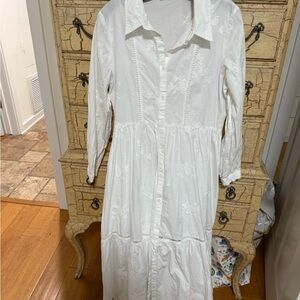 Zara White Long Sleeve Dress